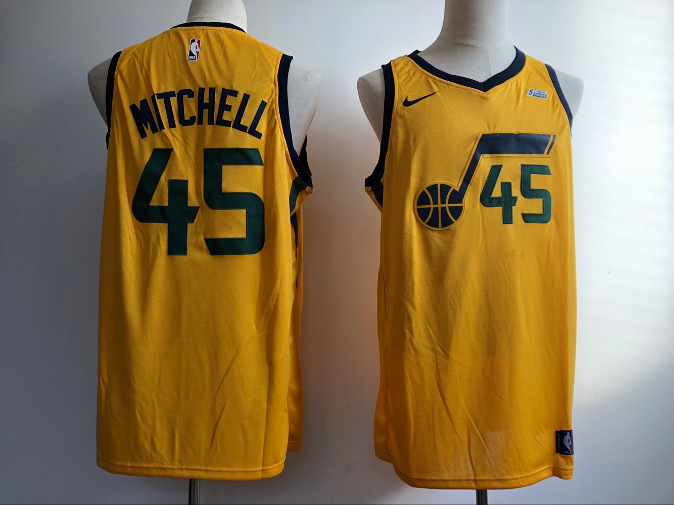 2018 Men Utah Jazz #45 Mitchell yellow Nike NBA Jerseys->->NBA Jersey